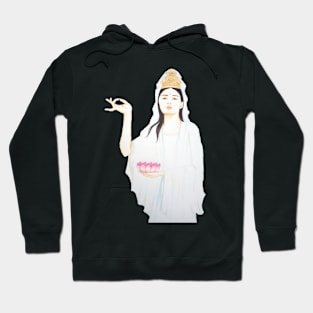 Kwan Yin, Goddess of Love and Compassion- White Hoodie